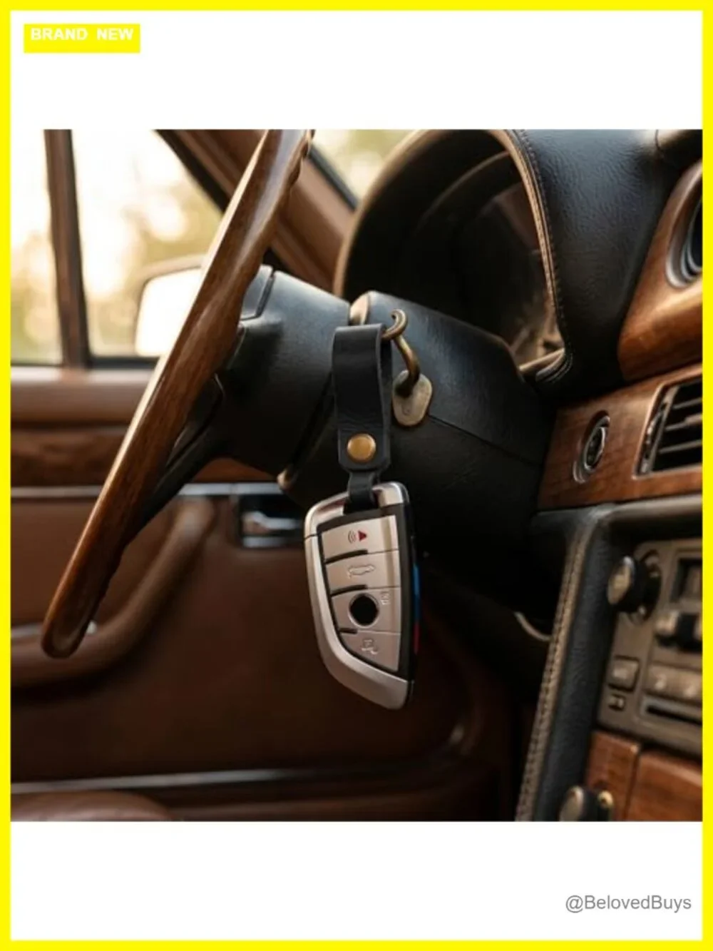 Faux Leather Keychain Strap Detachable Car Key Holder Robust Snap Fob Belt Loop